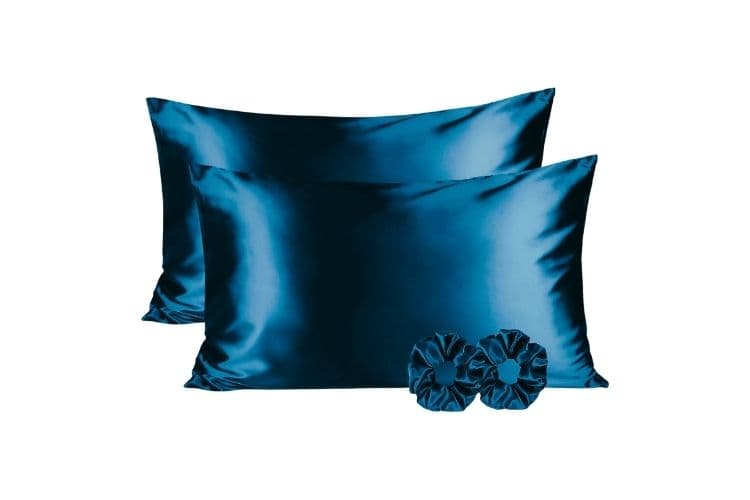 Satin pillow case and satin scrunchies stops hair from getting tangled at night