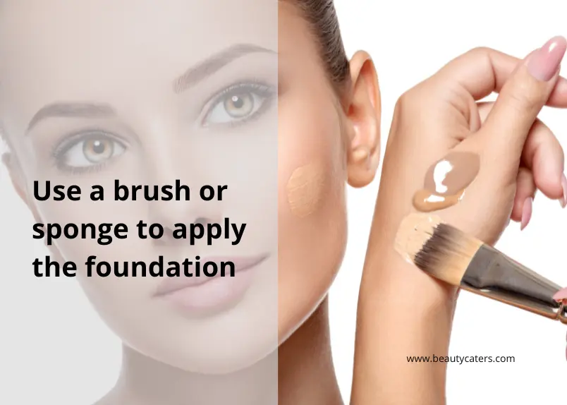 using makeup brush or sponge to apply foundation