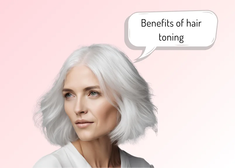 Benefits of hair toning-shiny, smooth white hair