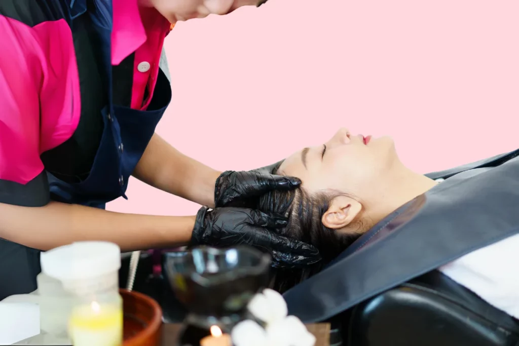 Experience and expertise of stylist doing hair spa