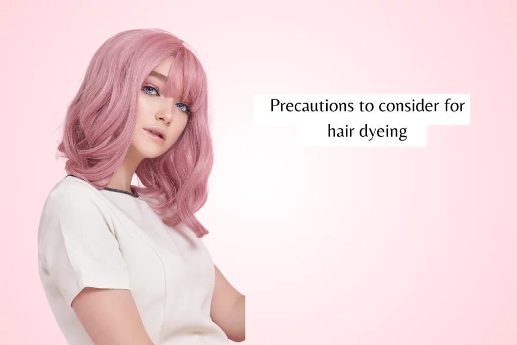 Woman with colored hair represting precautions to consider for hair dyeing