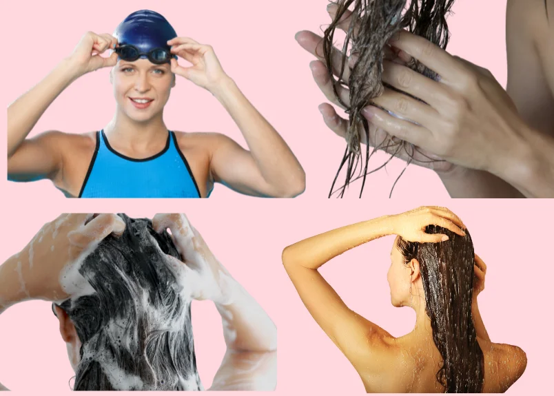 Swimming care for color-treated hair