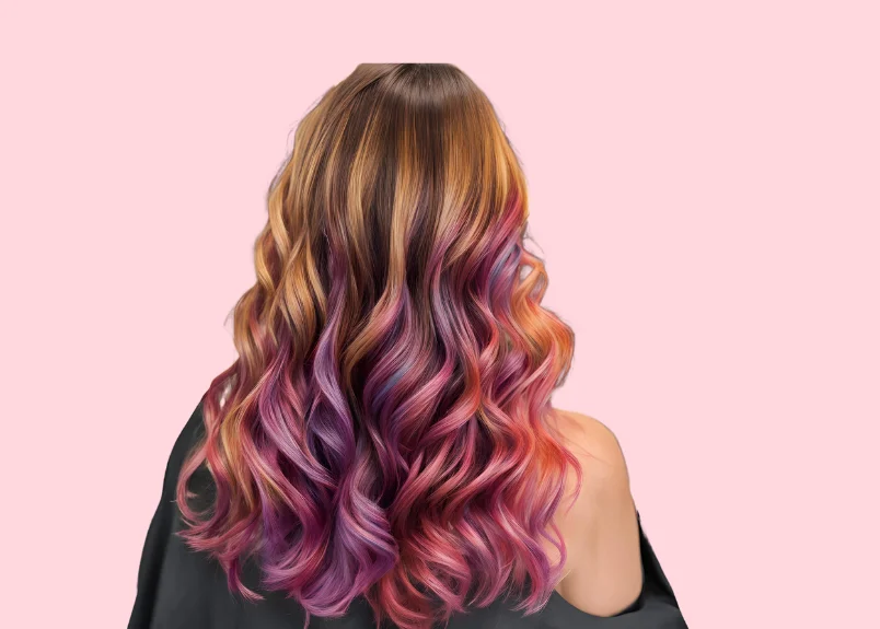 Hair with permanent and semi-permanent hair color