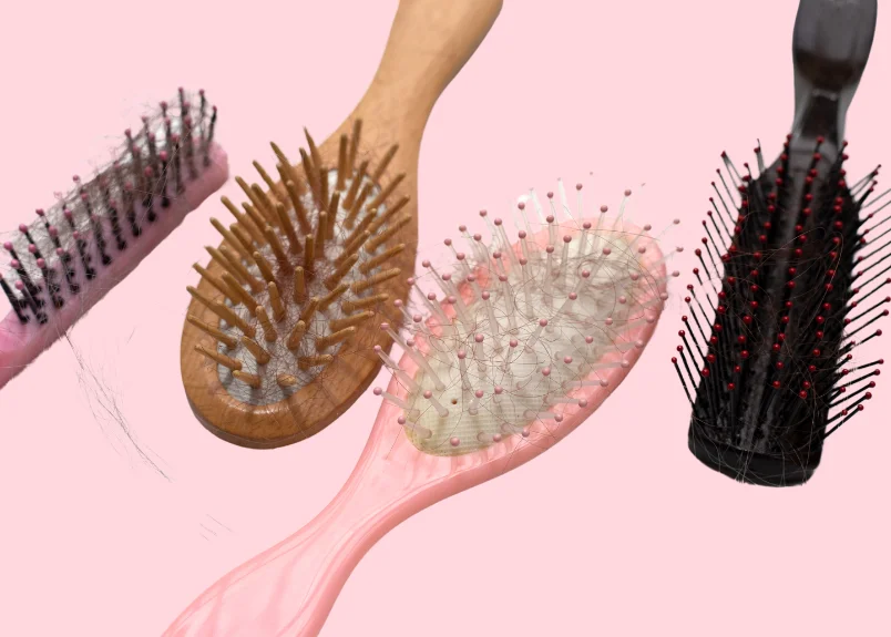 Various types of hair brushes