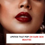 Beautiful woman and text, "What lipstick color is best for dark skin?"