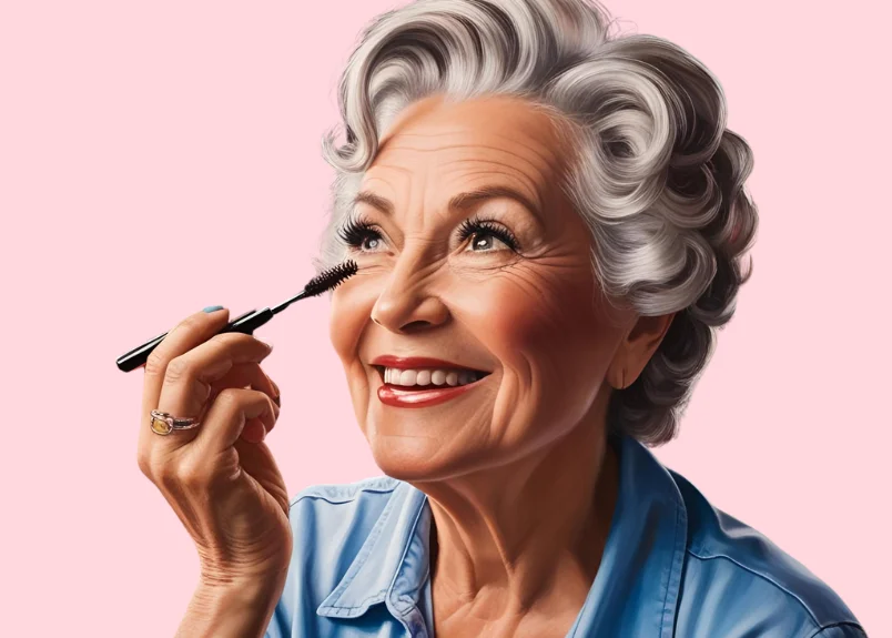 Older woman wearing mascara