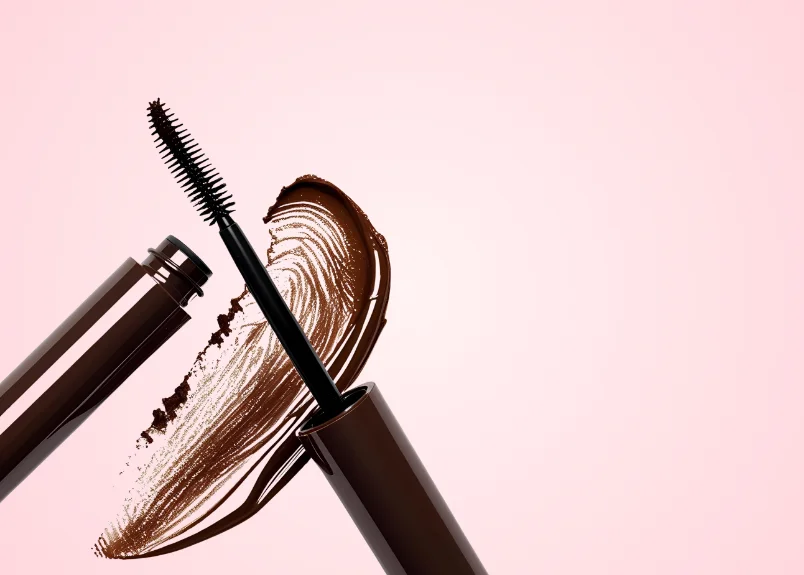 Opened brown mascara bottle