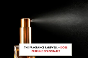 Perfume spray and text indicating, "Does perfume evaporate"
