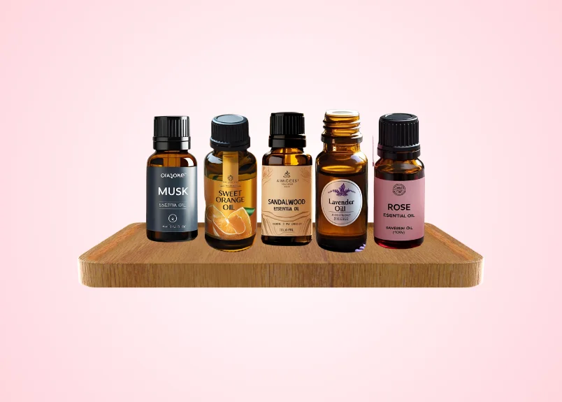 Essential perfume oils-musk, rose, sweet orange, sandalwood, lavender oil