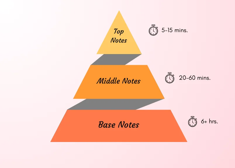 Fragrance longevity pyramid and text