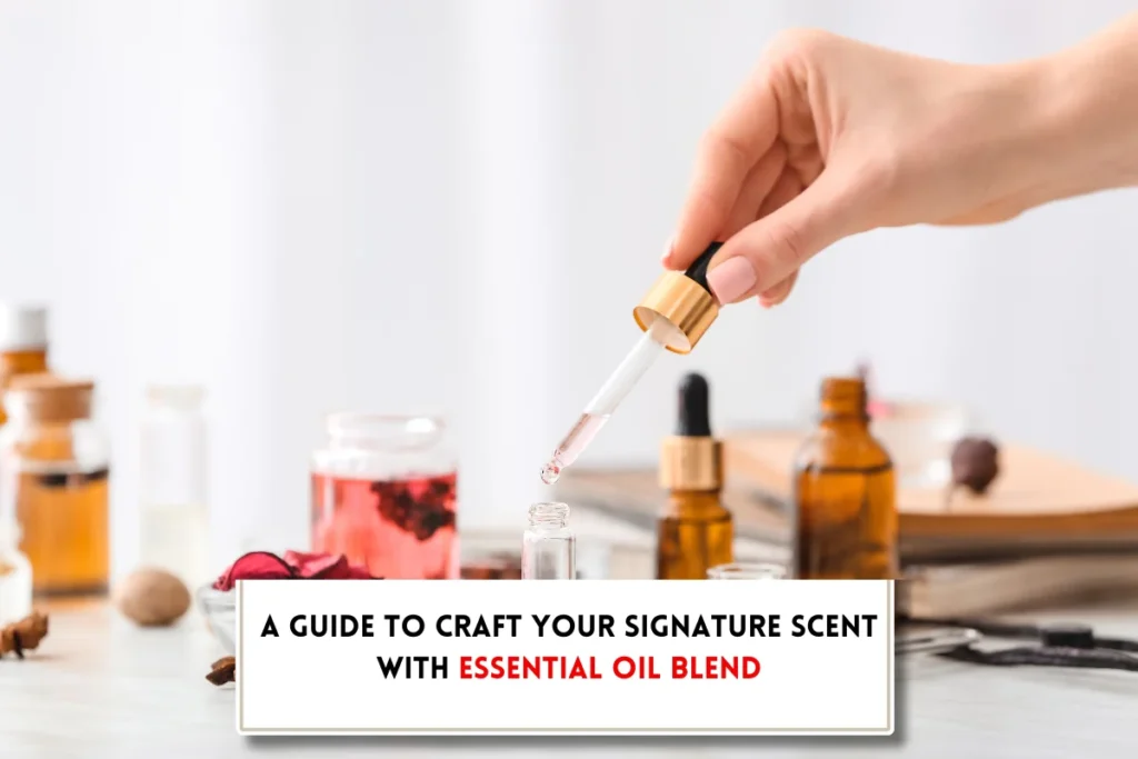 Perfume making with essential oils and text showing, "how to make perfume from essential oils?"