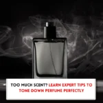Perfume bottle and text indicating, "how to neutralize perfume smell"