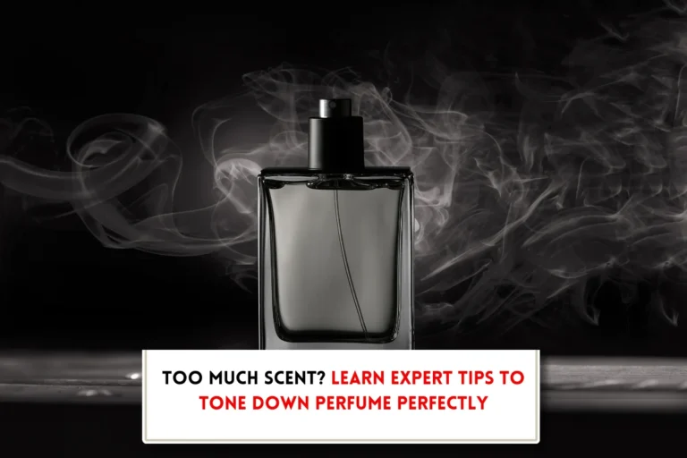 Perfume bottle and text indicating, "how to neutralize perfume smell"